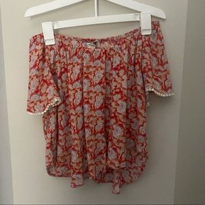 Floral Off-the-shoulder Shirt